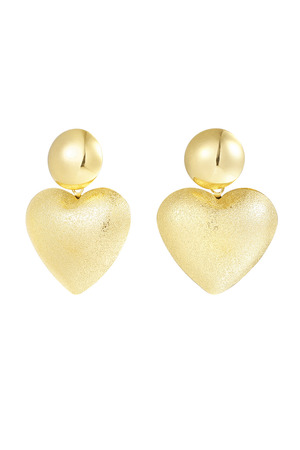 Ohrringe Herz mit Punkt - Gold h5 