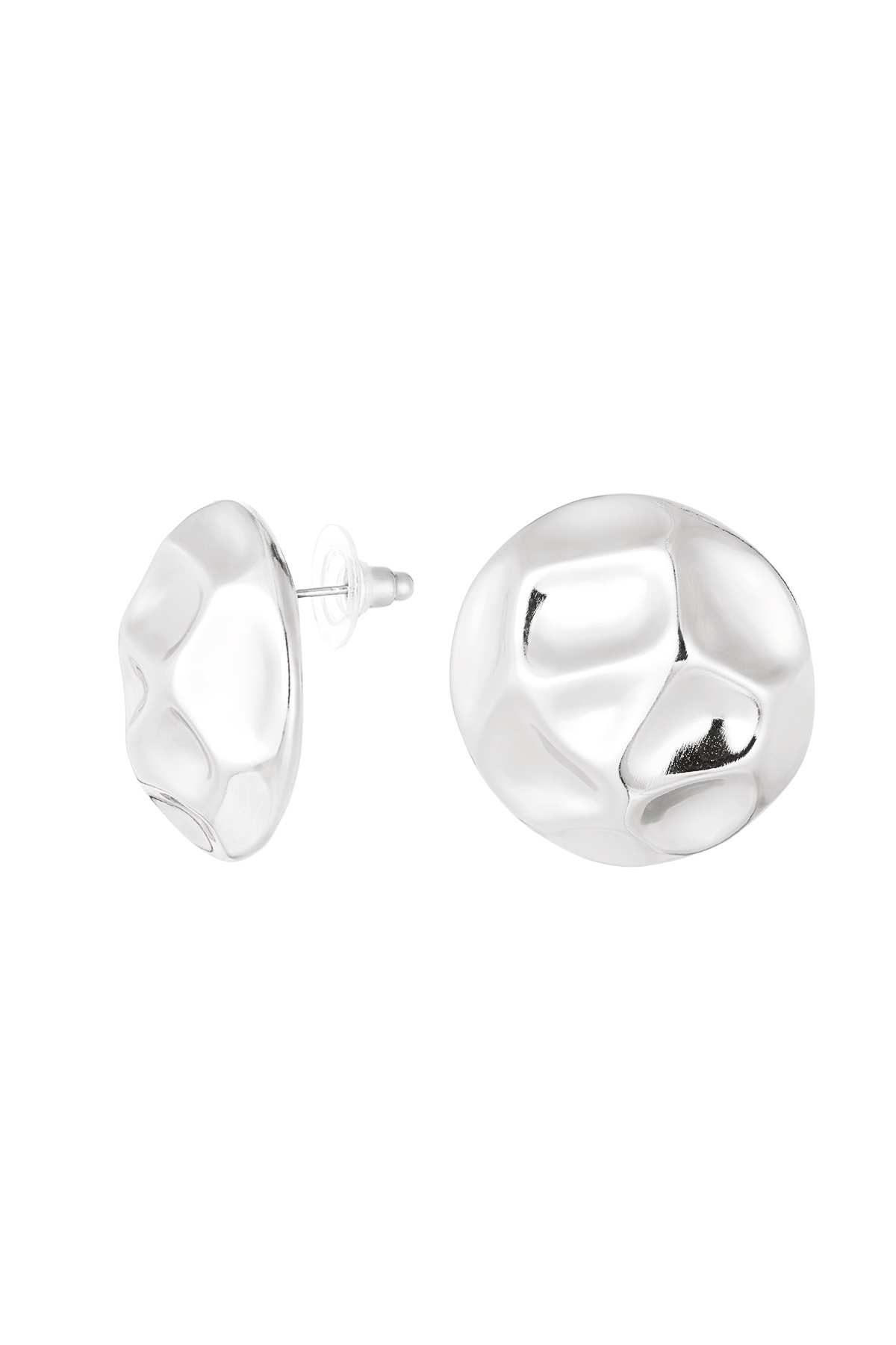 Earrings abstract round - silver 