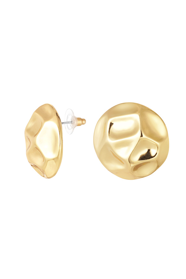 Boucles d'oreilles abstraites rondes - dorées