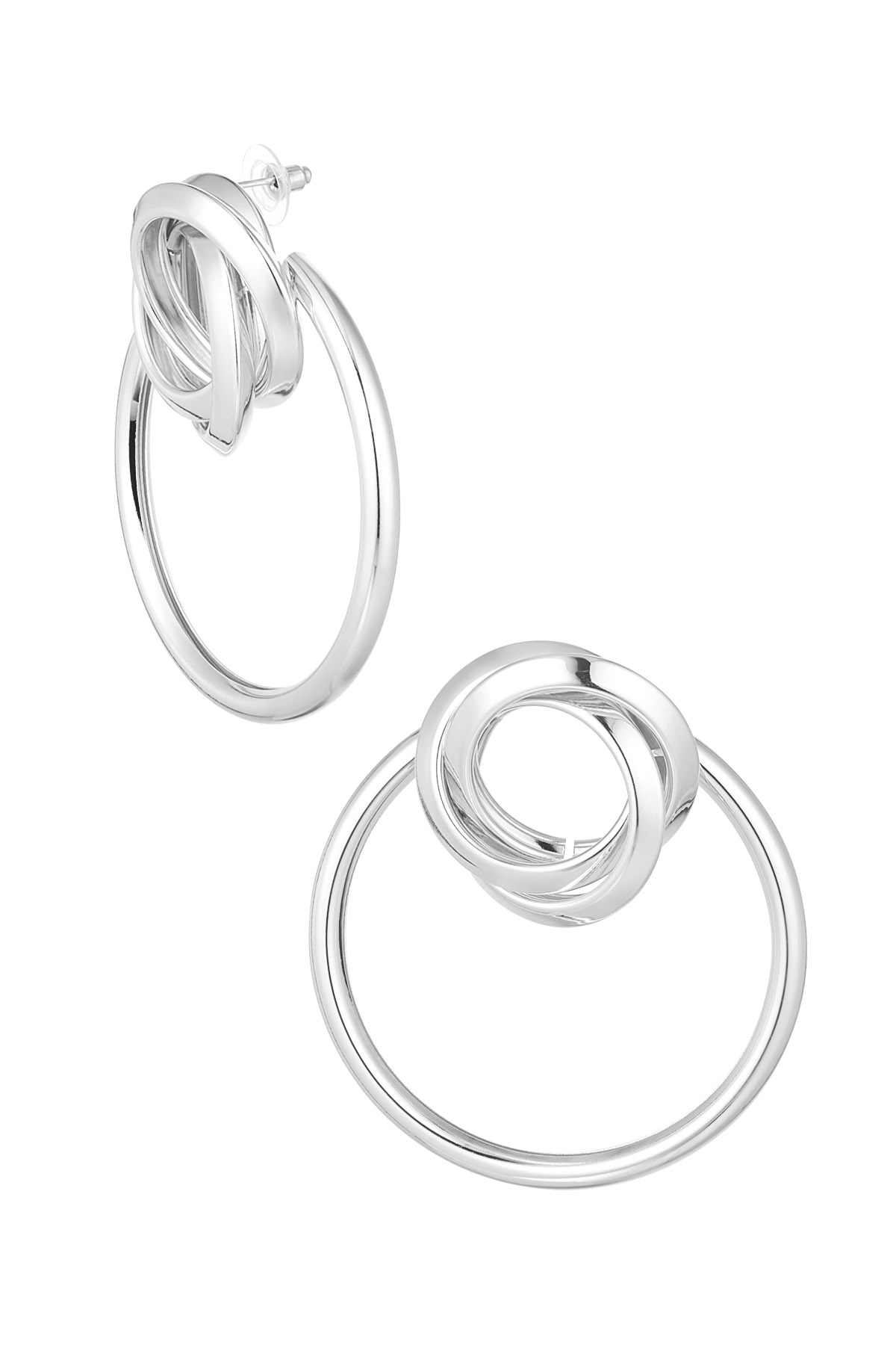 Earrings with a twist - silver h5 