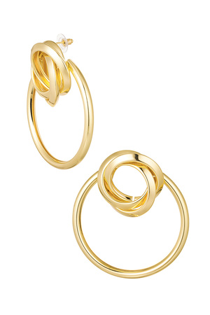 Earrings with a twist - gold h5 