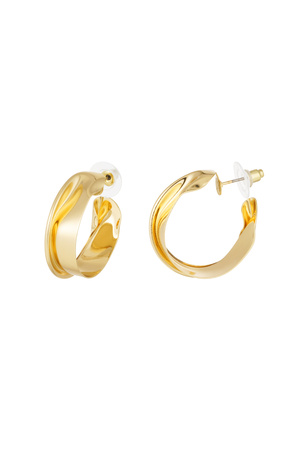 Earrings aesthetic round - gold h5 