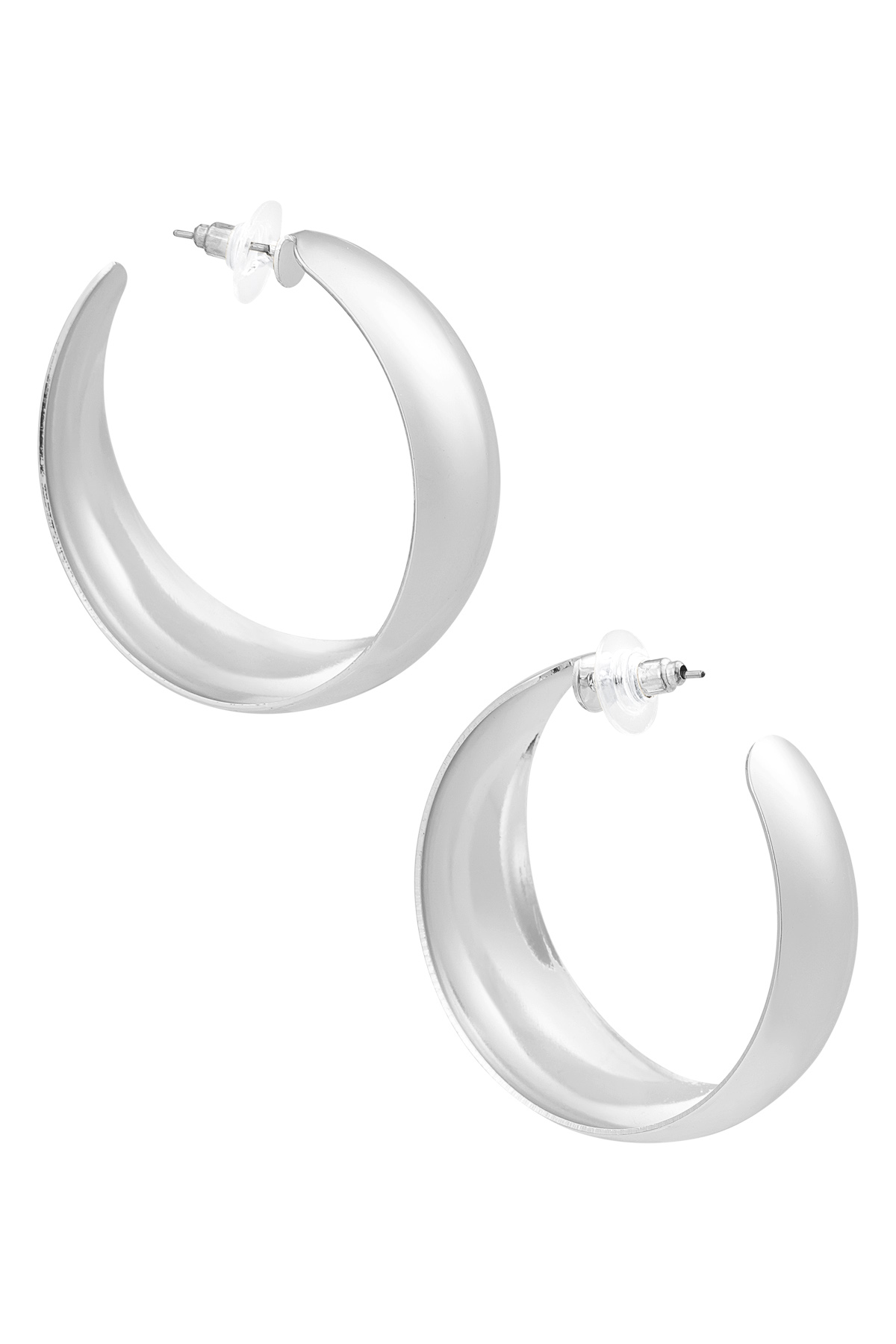 Earrings round shape - silver h5 