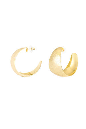 Earrings crescent moon with structure - gold h5 