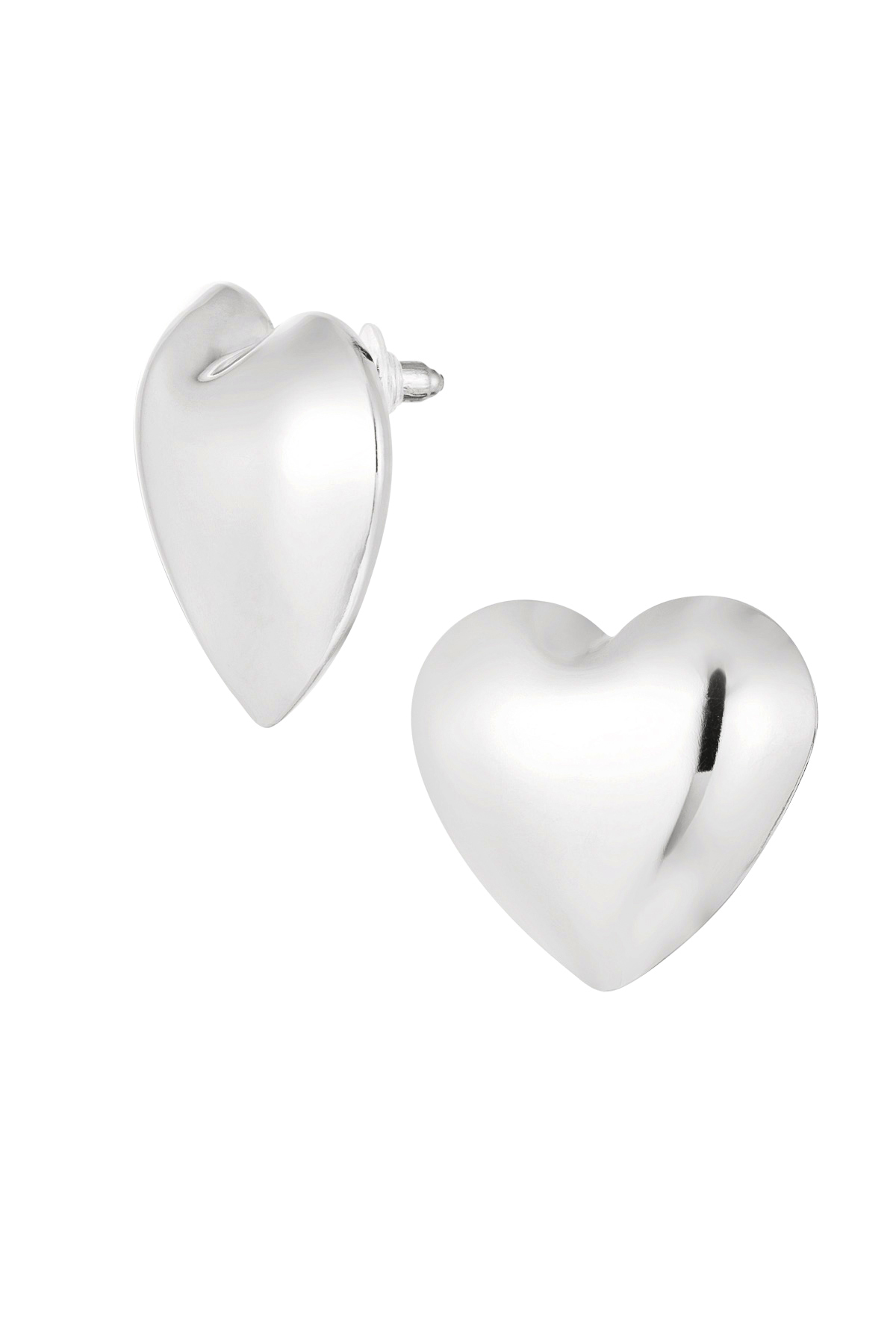 Earrings big heart - silver h5 