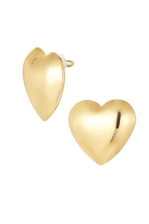 Ohrringe großes Herz - Gold h5 