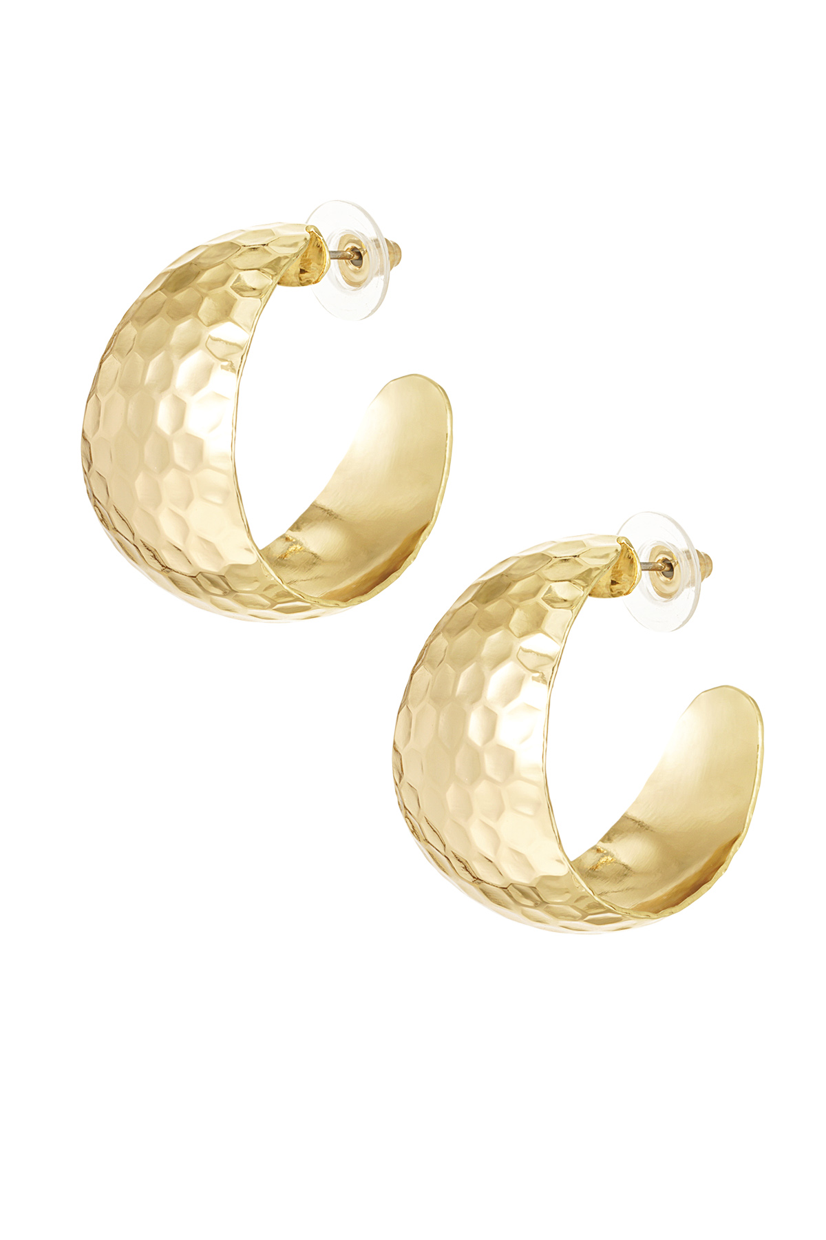 Hoops earrings with structure - gold