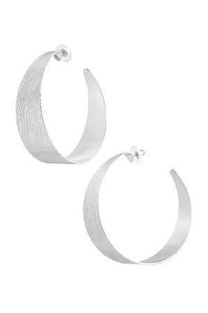 Earrings moon stripes - silver h5 