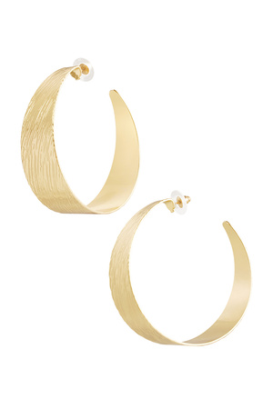 Earrings moon stripes - gold h5 
