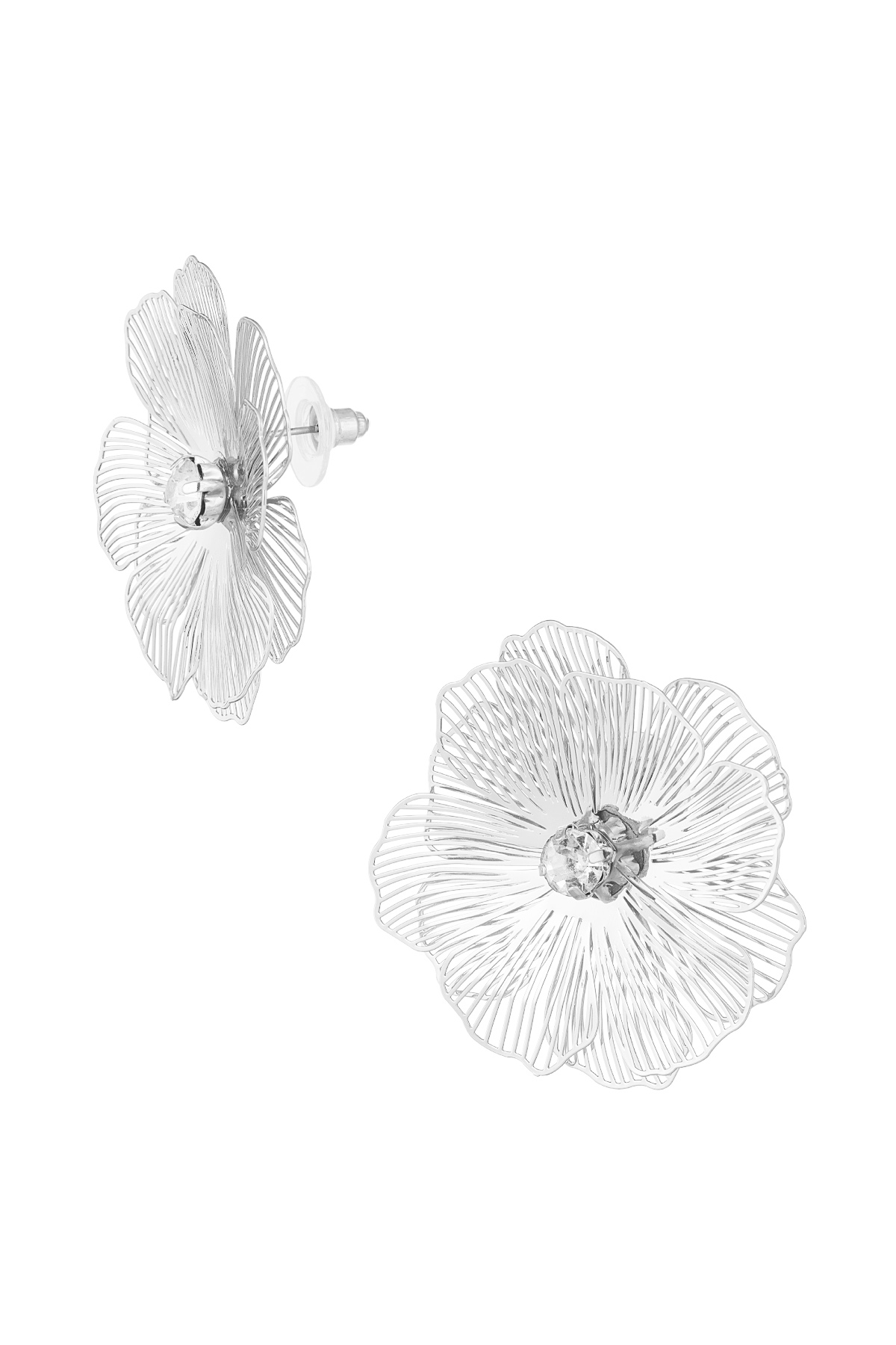 Açıklama çiçeği küpe taşı - gümüş