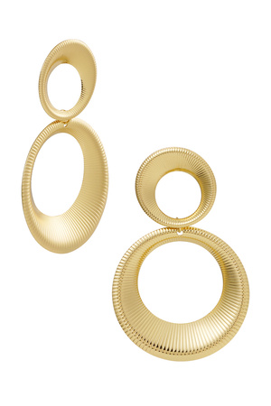 Earrings twister circles - gold h5 