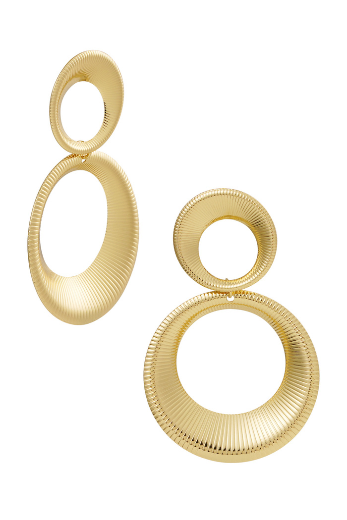 Earrings twister circles - gold 