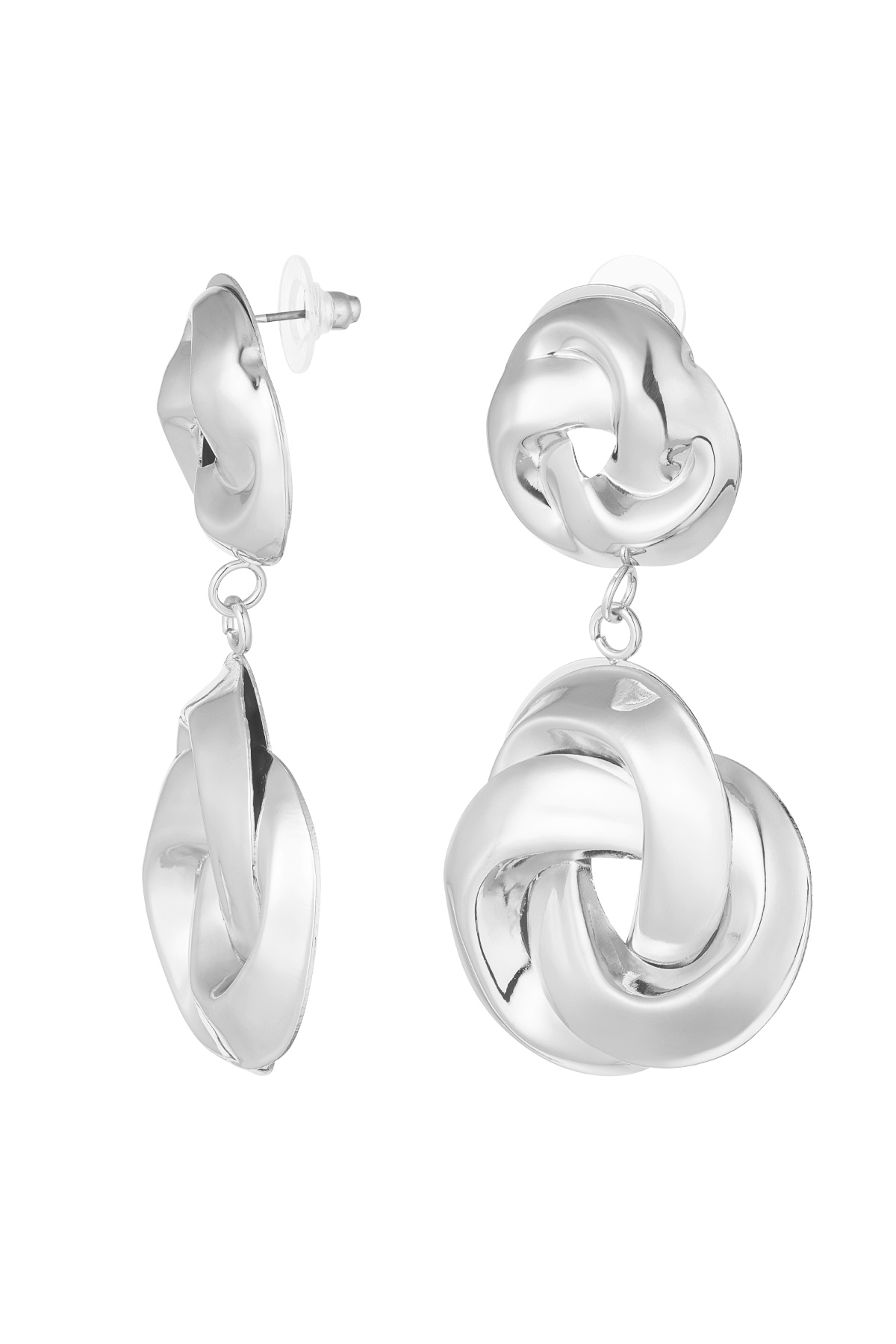 Double knot earrings - silver