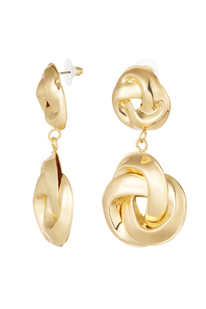 Double knot earrings - gold h5 