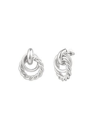 Earrings with different rings - silver h5 