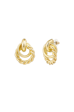 Boucles d'oreilles avec différents anneaux - doré h5 