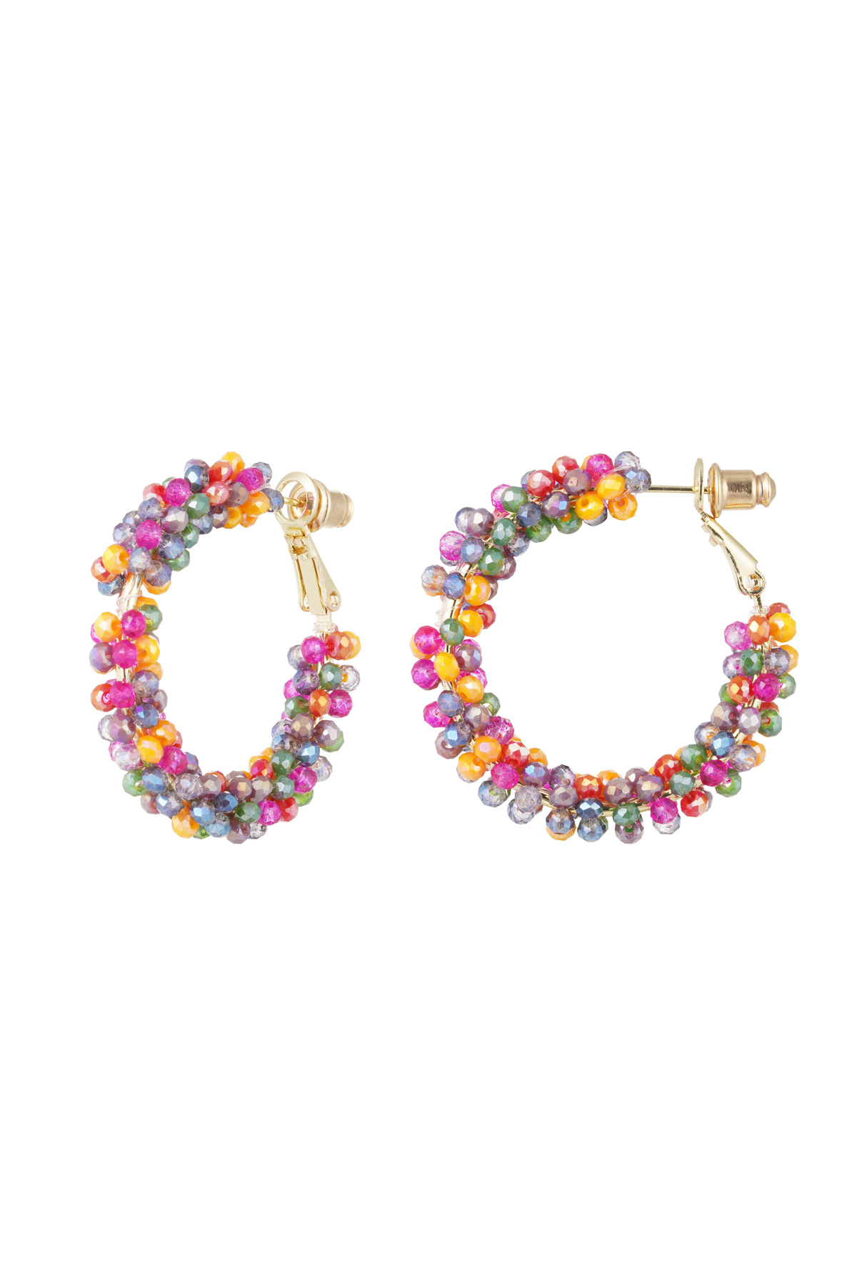 Boucles d'oreilles perles de verre automne - multi h5 