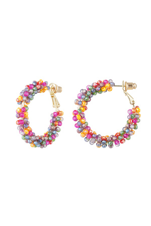 Earrings glass beads autumn - multi h5 
