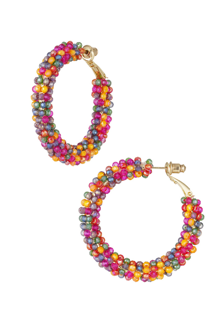 Large earrings glass beads autumn - multi 