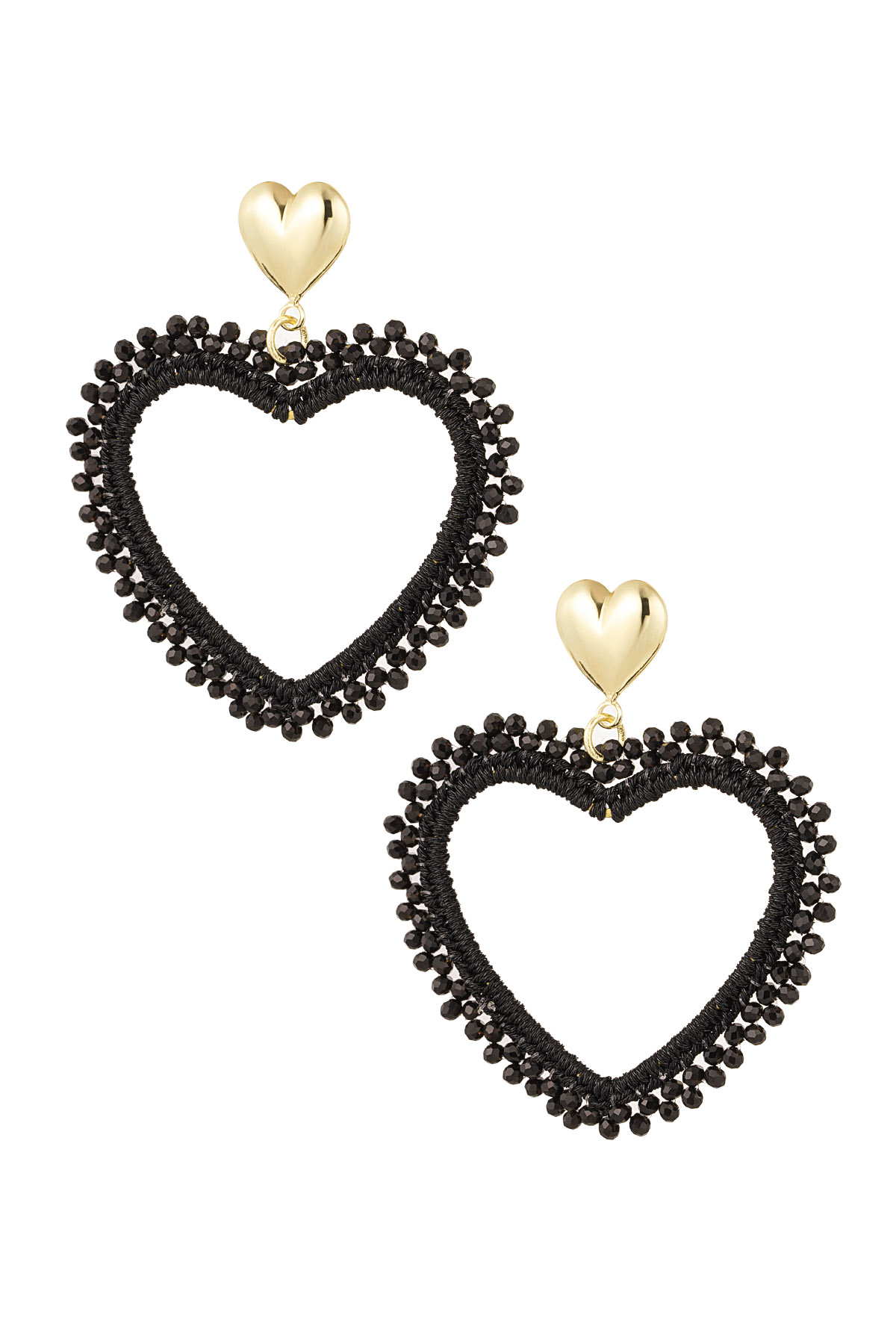 Heart shaped earrings black h5 
