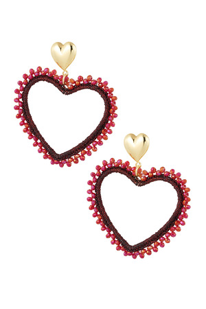 Heart Shaped Earrings Red h5 