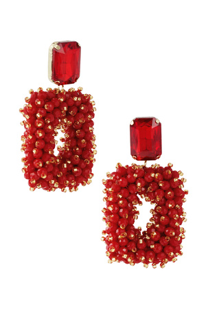 Glam party earring - red h5 