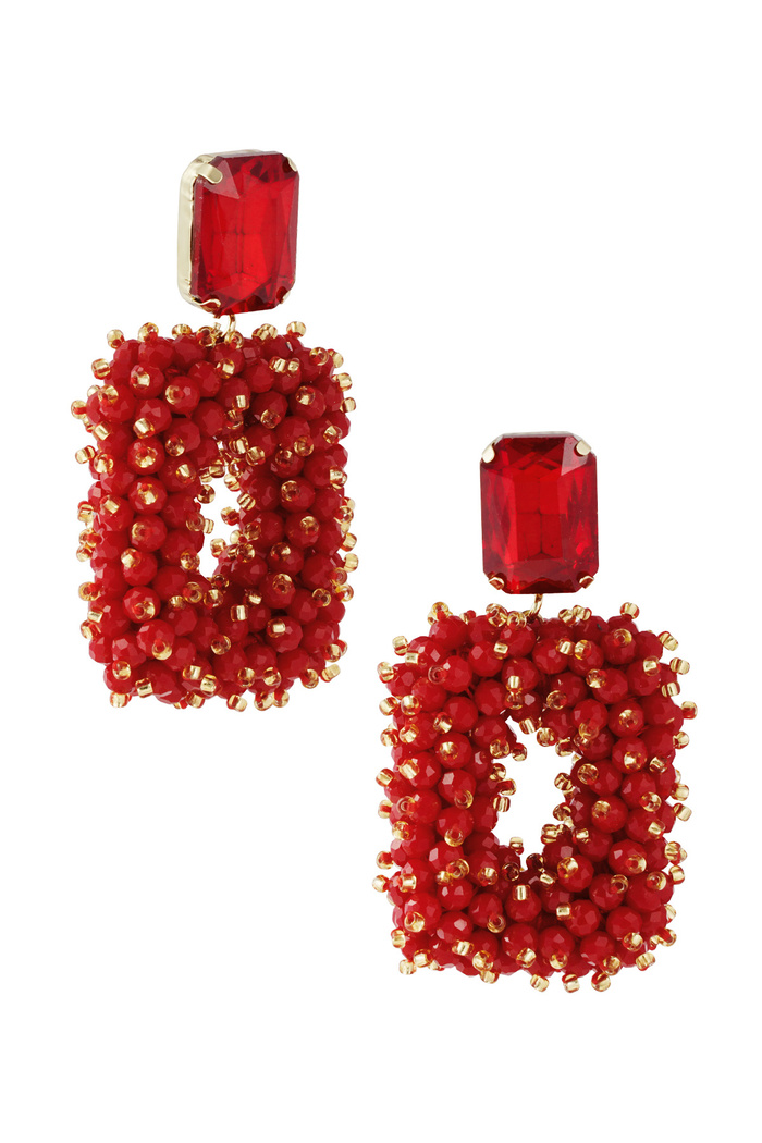 Glam party earring - red 