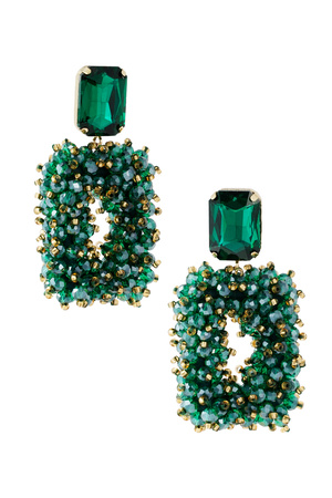 Glam party earring - dark green h5 