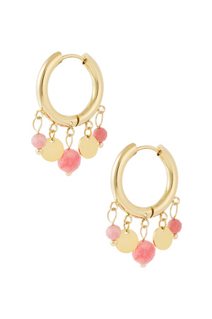 Earrings coins - pink h5 