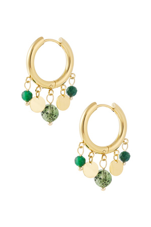 Earrings coins - green h5 