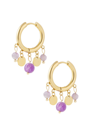 Earrings coins - lilac h5 