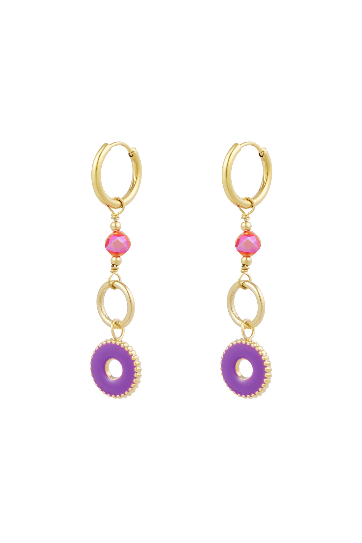 Boucles d'oreilles mystère mystique - violet h5 