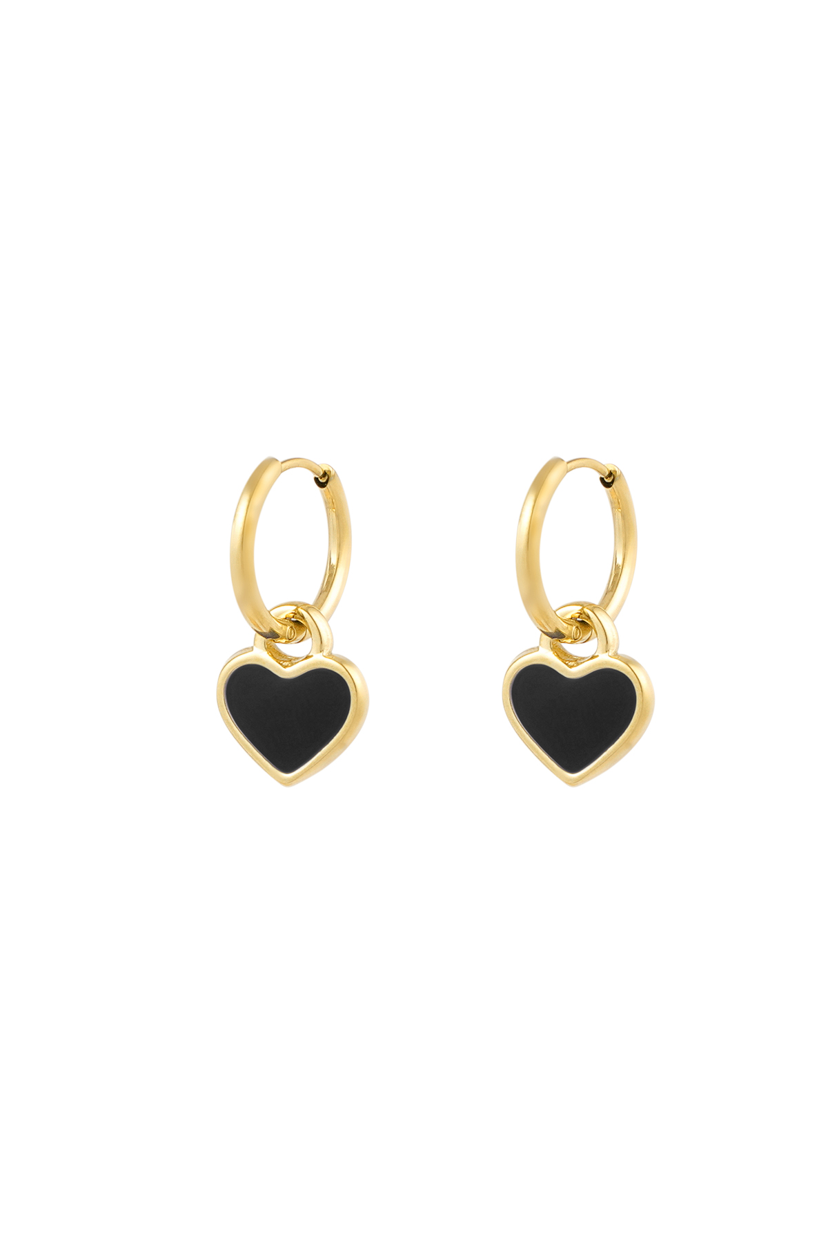 Earrings lover of life - black gold
