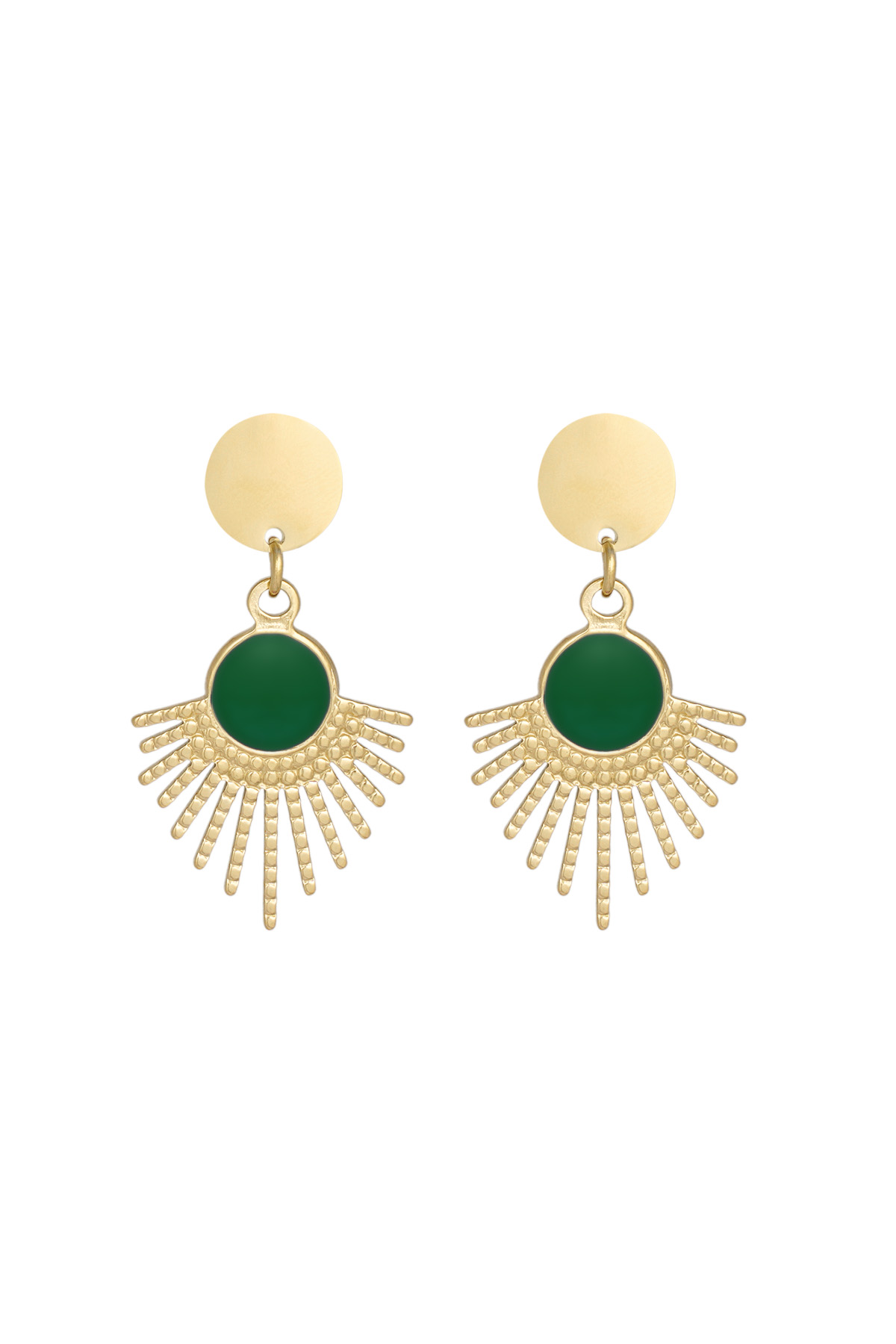 Earrings secret soul - green gold h5 