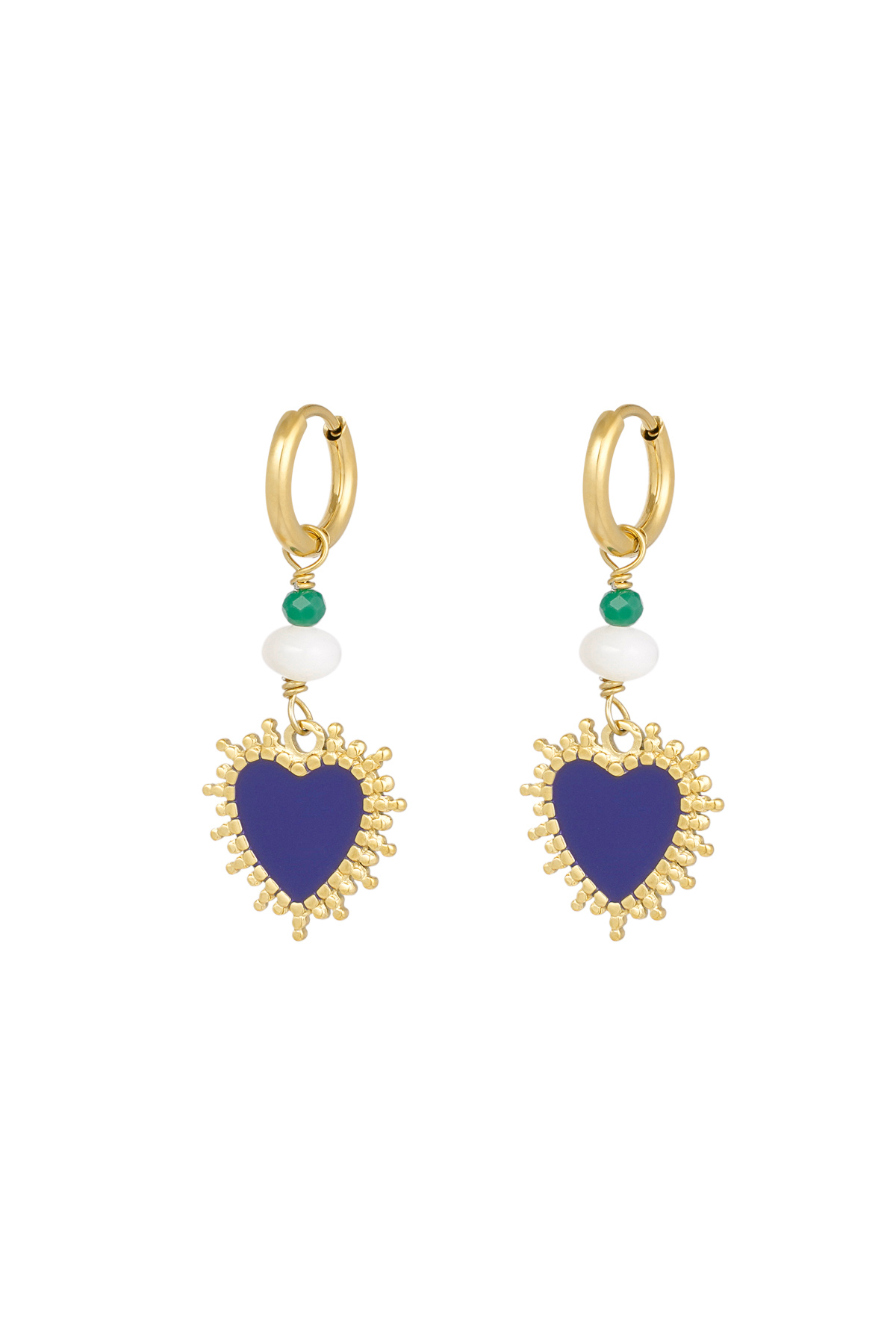 Earrings power love - blue gold