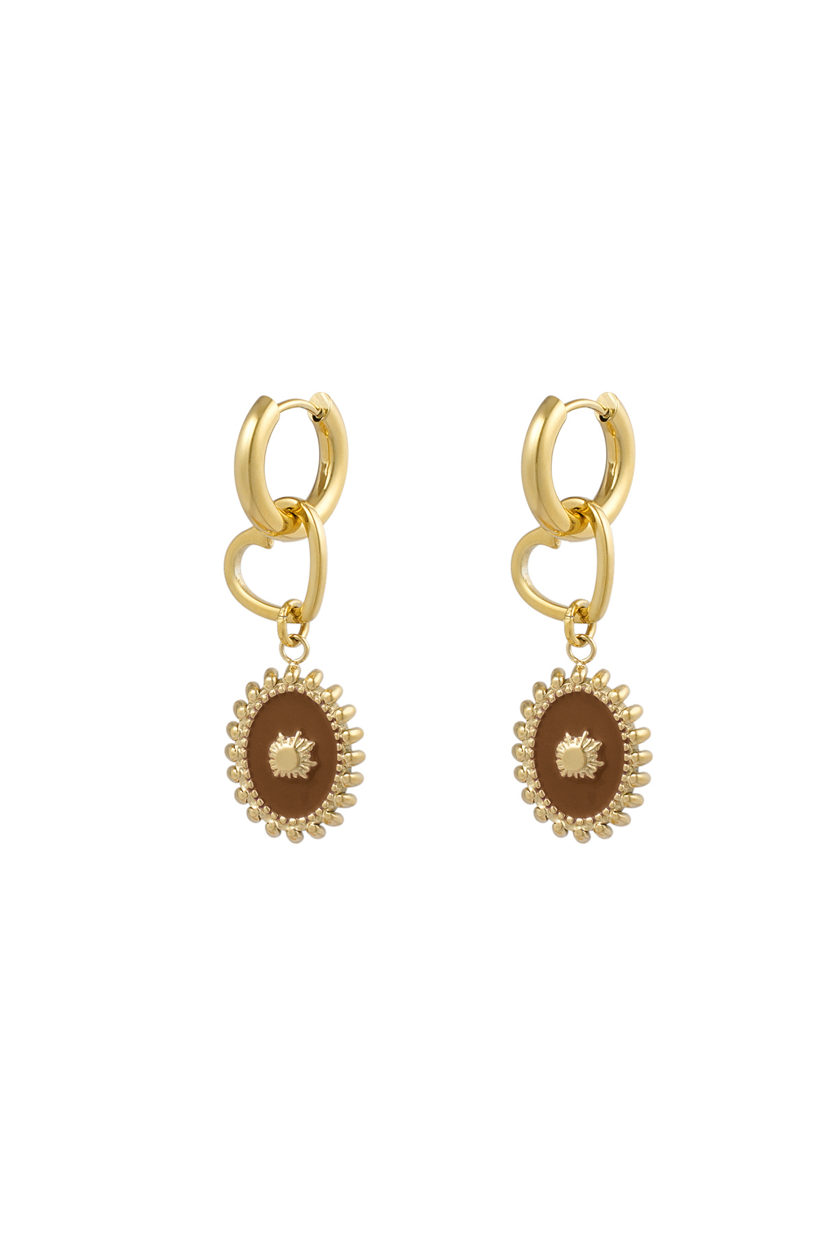 Earrings embrace life - brown