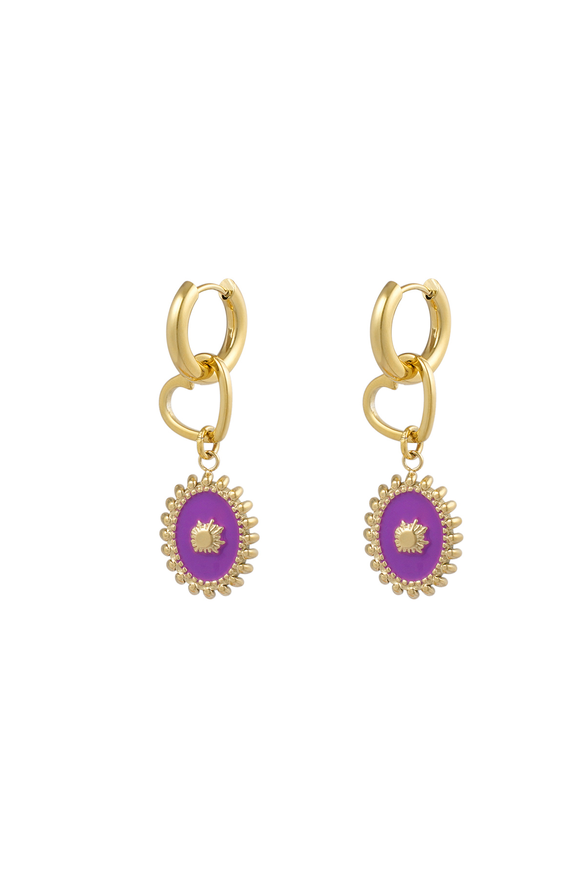 Earrings embrace life - purple h5 