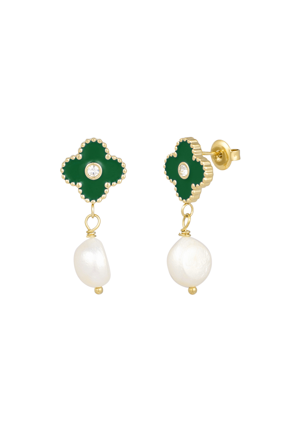 Earrings posh spice - green gold