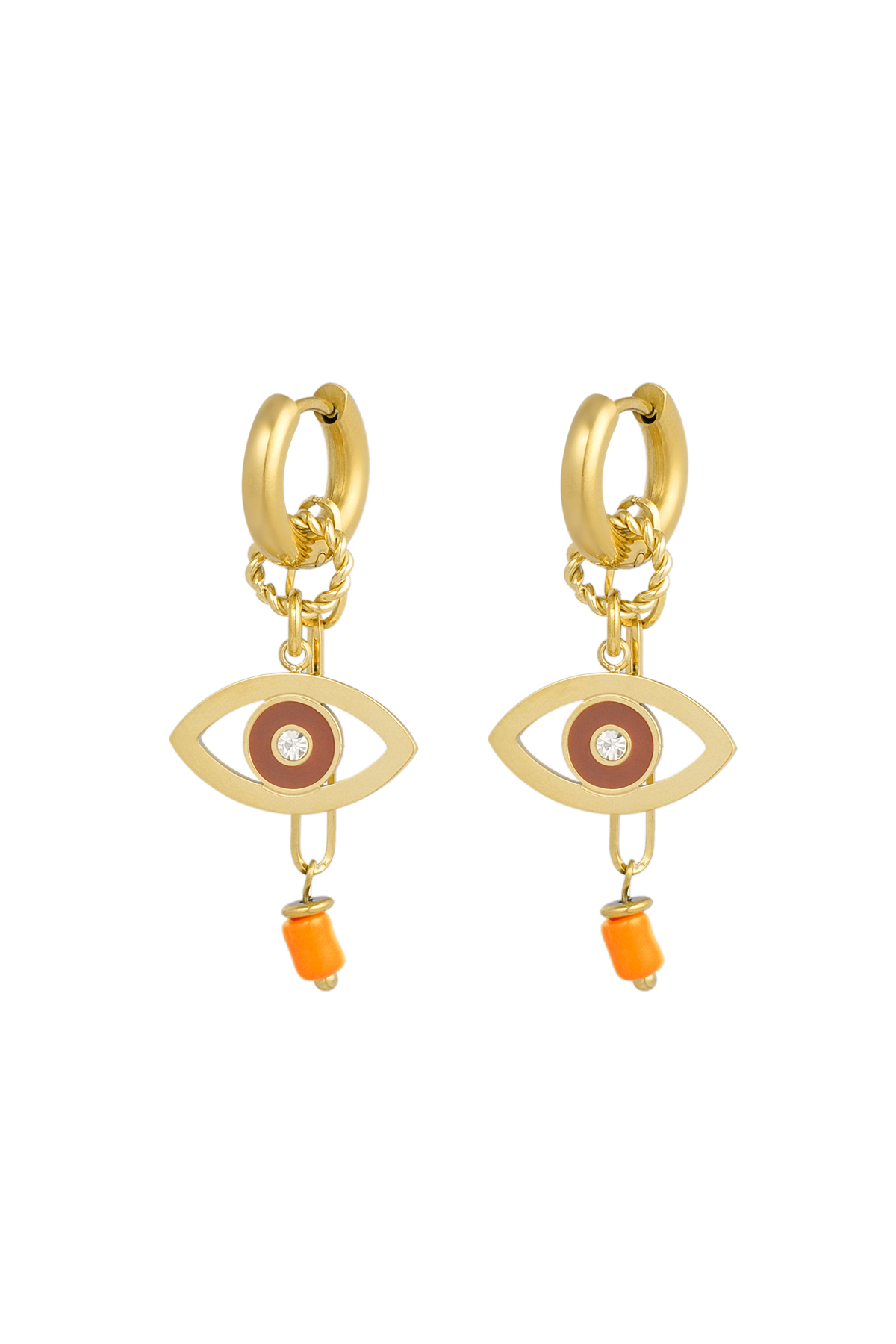 Earrings eye see you - brown 