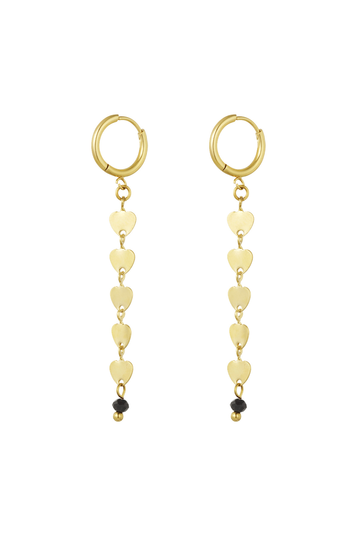 Earrings we need love - black gold