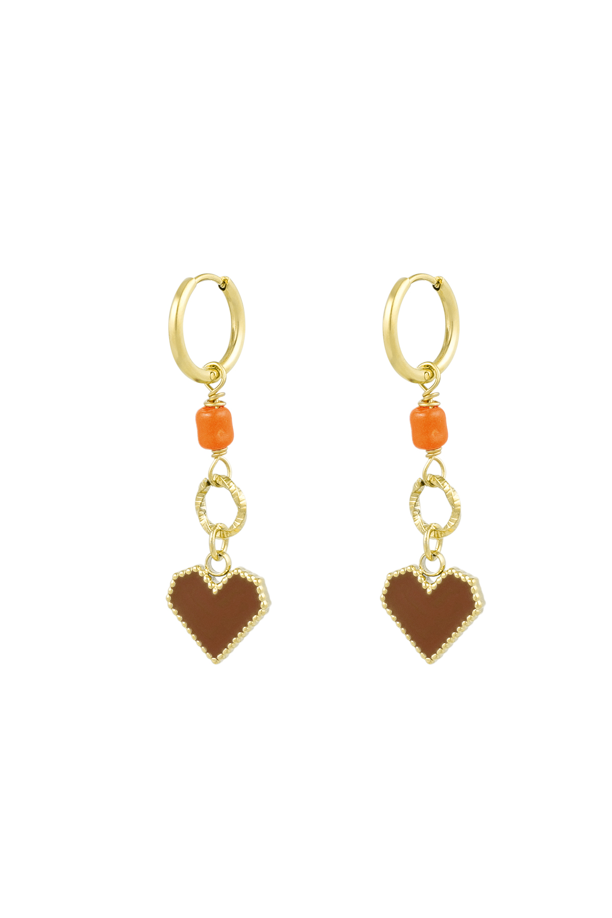 Earrings finding love - brown h5 