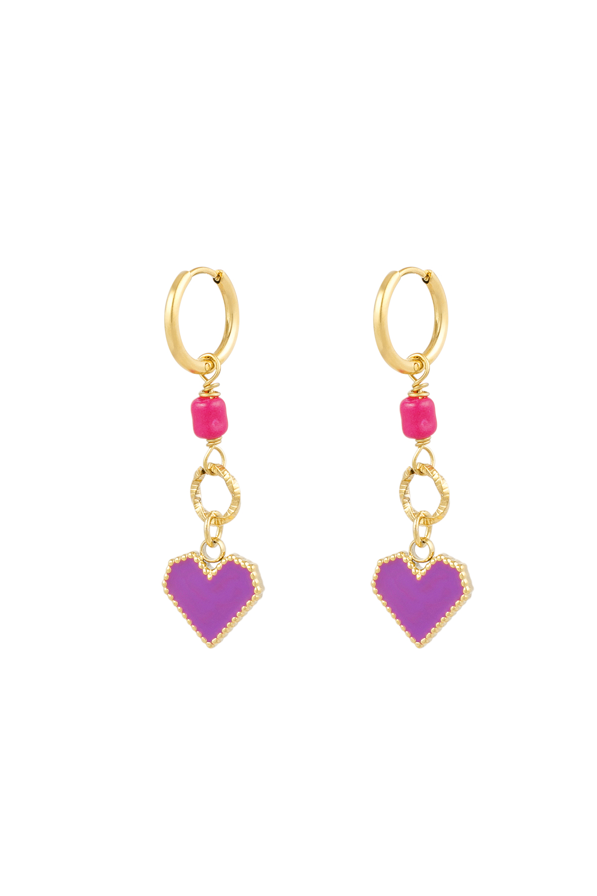 Earrings finding love - purple