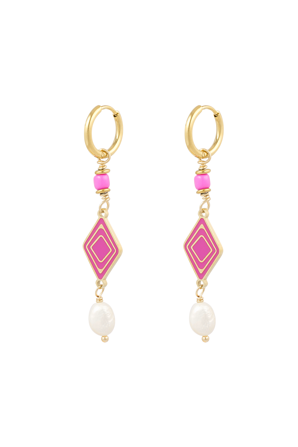 Earrings colorful miracle - pink gold