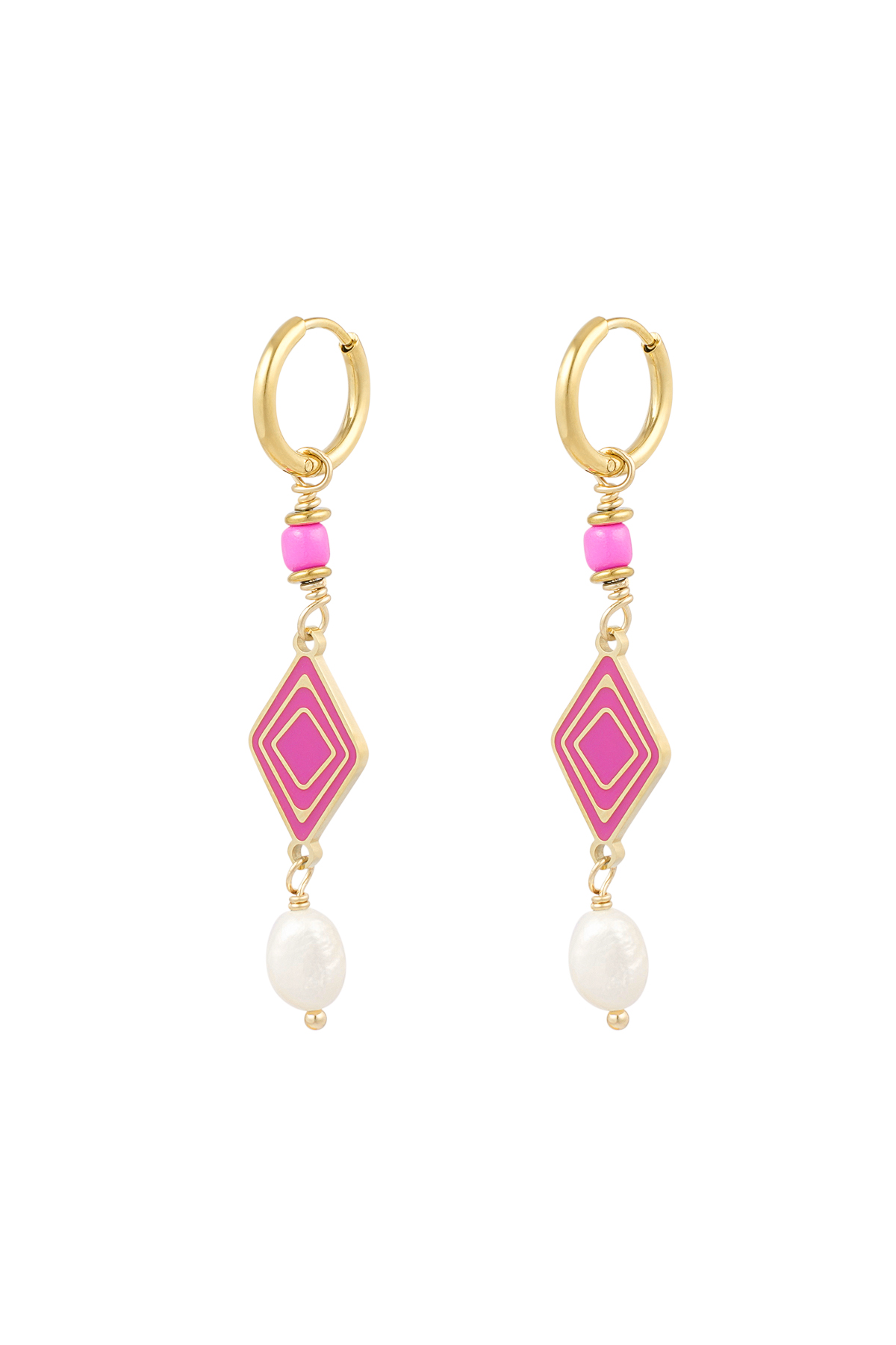 Earrings colorful miracle - pink Gold color 2