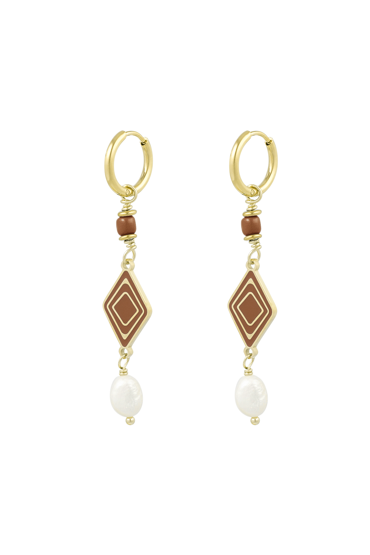 Boucles d'oreilles miracle coloré - marron h5 