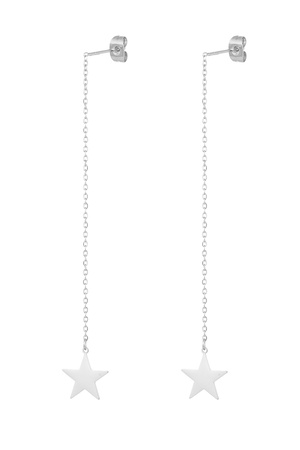 Long star earrings - silver h5 