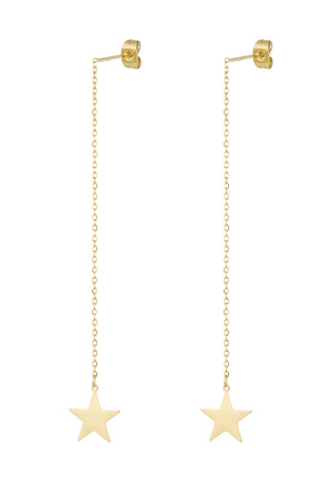 Long star earrings - gold h5 