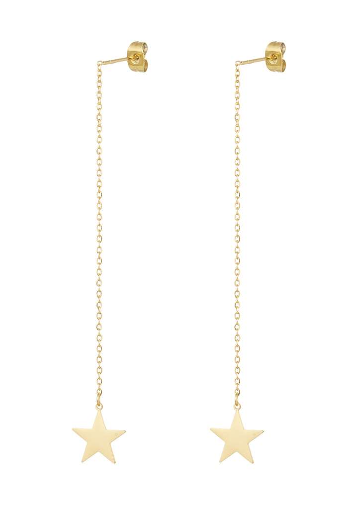 Long star earrings - gold 
