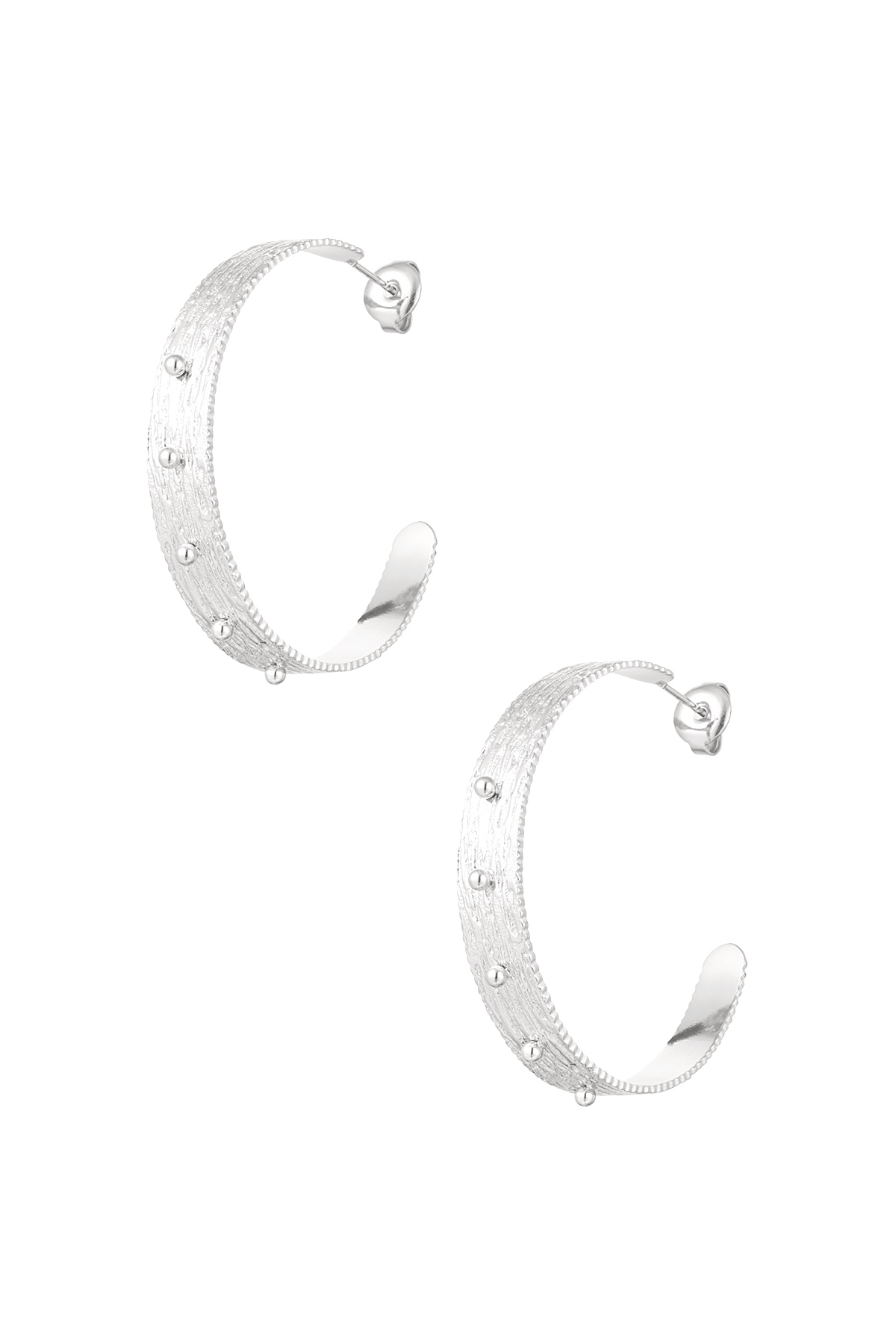 Boucles d'oreilles clous lune - argent h5 