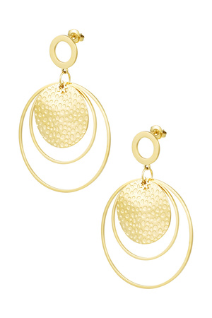 Earrings different rings - gold h5 